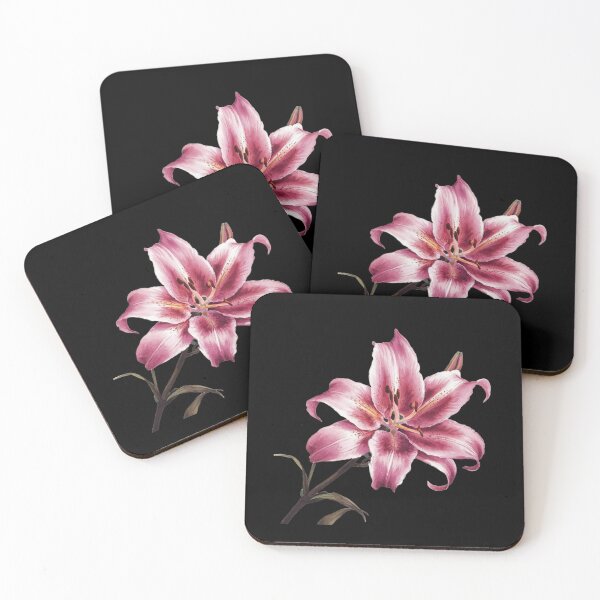 Item preview, Stargazer Lily Flower, Watercolor Painting, Pink designed and sold by PRINTED ..