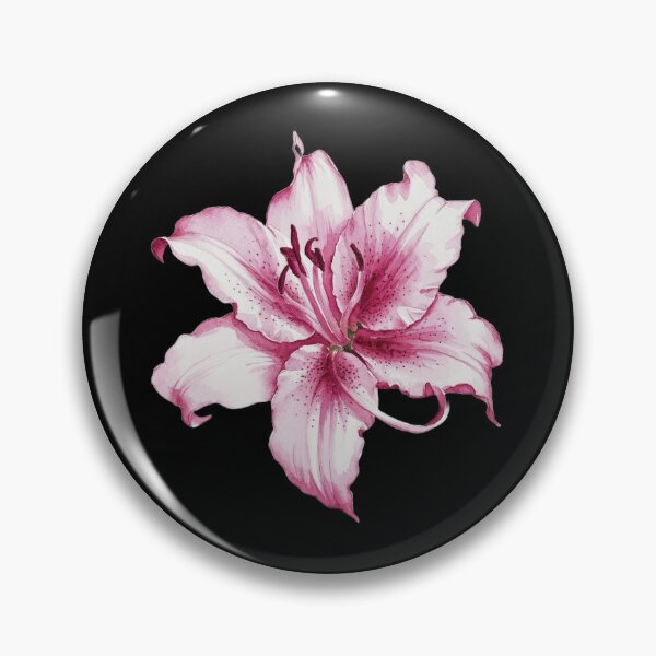 Item preview, Pink Watercolor Painting Stargazer Lily Flower designed and sold by PRINTED ..
