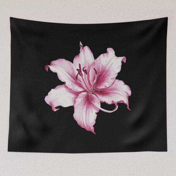 Item preview, Pink Watercolor Painting Stargazer Lily Flower designed and sold by PRINTED ..