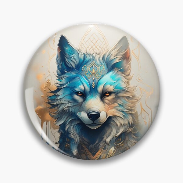 Artikelvorschau, Kleiner Zauberwolf in Blau und Gold, in Tinte, Lara_art Plus entworfen und verkauft von Lara_Art Plus.