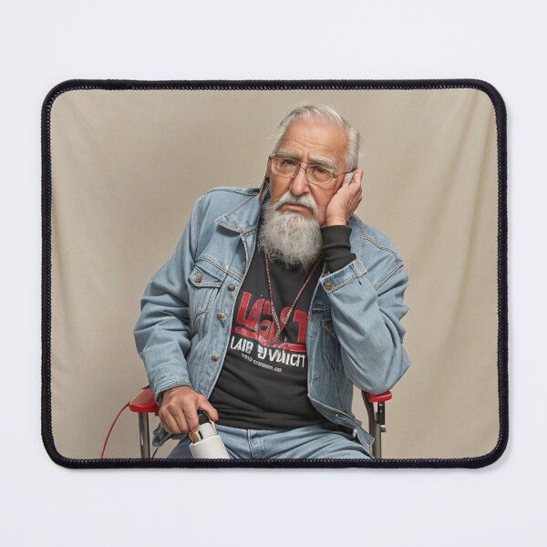 Item preview, Distinguished Old Man in a Denim Jacket designed and sold by KALEIDOSCOPE UK.