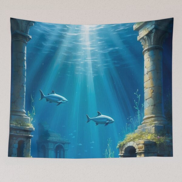 Item preview, Old underwater ruins in rays of light designed and sold by Andrey-Myagkov.