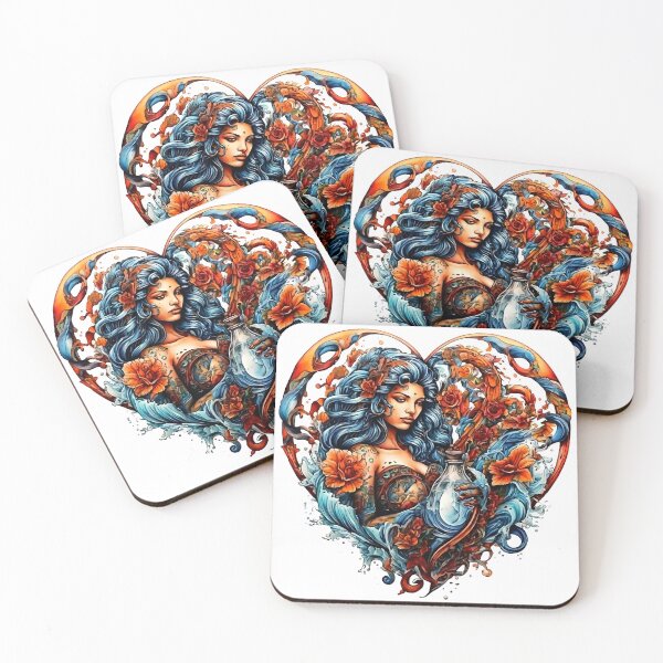 Item preview, Aquarius Tattoo Heart  designed and sold by Digiheart.