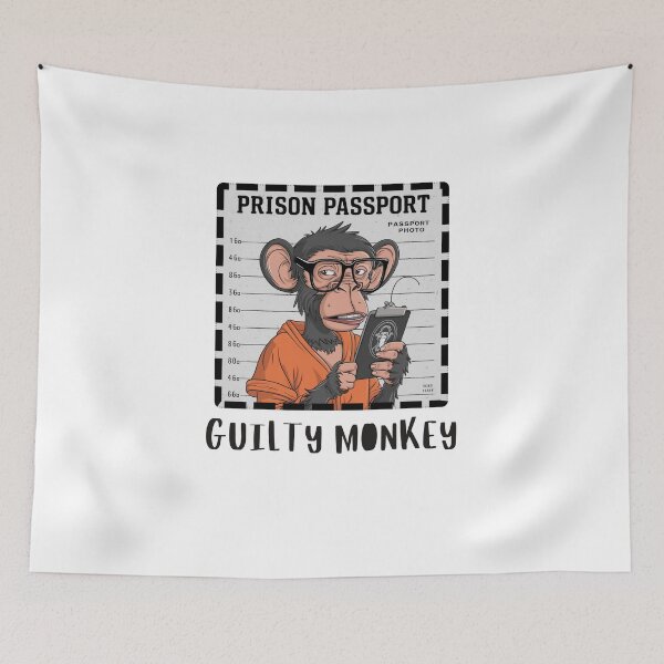 Item preview, Guilty Monkey Mugshot designed and sold by Colorful-Garden.