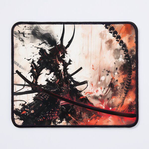 Item preview, Samurai Warrior in Black & Red Abstract Design designed and sold by KatanaCreative.