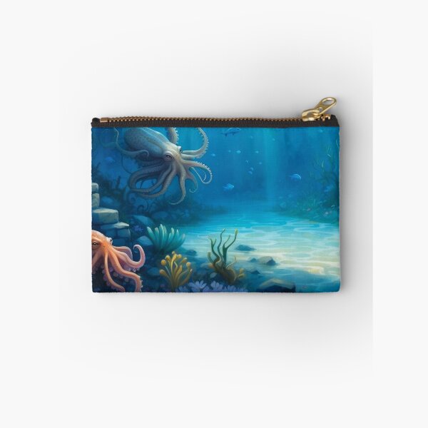 Item preview, Awesome Octopuses among old underwater ruins in rays of light. designed and sold by Andrey-Myagkov.
