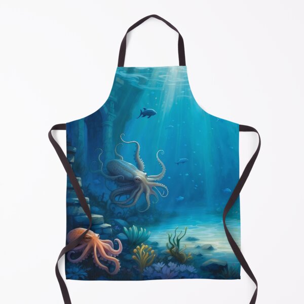 Item preview, Awesome Octopuses among old underwater ruins in rays of light. designed and sold by Andrey-Myagkov.