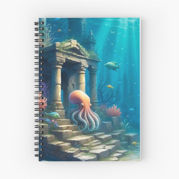Item preview, Awesome Octopuses among old underwater ruins in rays of light. designed and sold by Andrey-Myagkov.