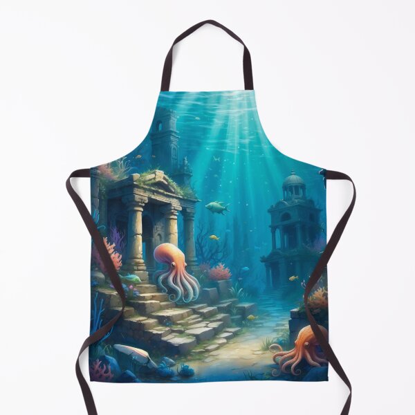 Item preview, Awesome Octopuses among old underwater ruins in rays of light. designed and sold by Andrey-Myagkov.