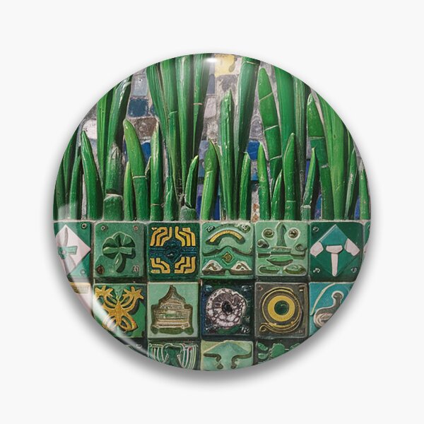 Item preview, Mosiac Wall Style Wild Green Grass Colored Block Patterns designed and sold by Loving Nature Gifts.