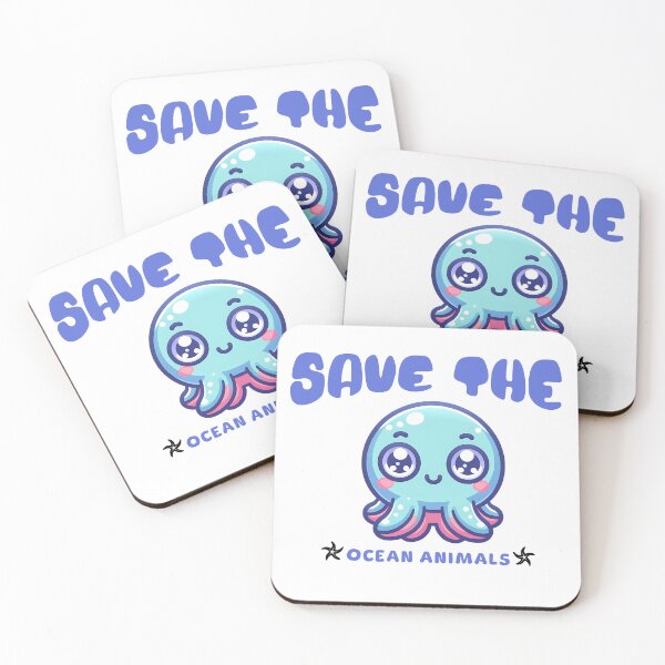 Item preview, Kawaii octopus sea creatures save the ocean animals designed and sold by miriamyk.