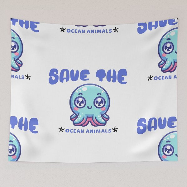 Item preview, Kawaii octopus sea creatures save the ocean animals designed and sold by miriamyk.