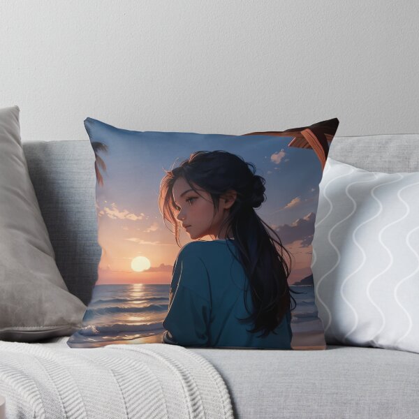 Item preview, Sunset At The Beach With Trees And Sea Shells Art designed and sold by RedOrBlueIts4U.