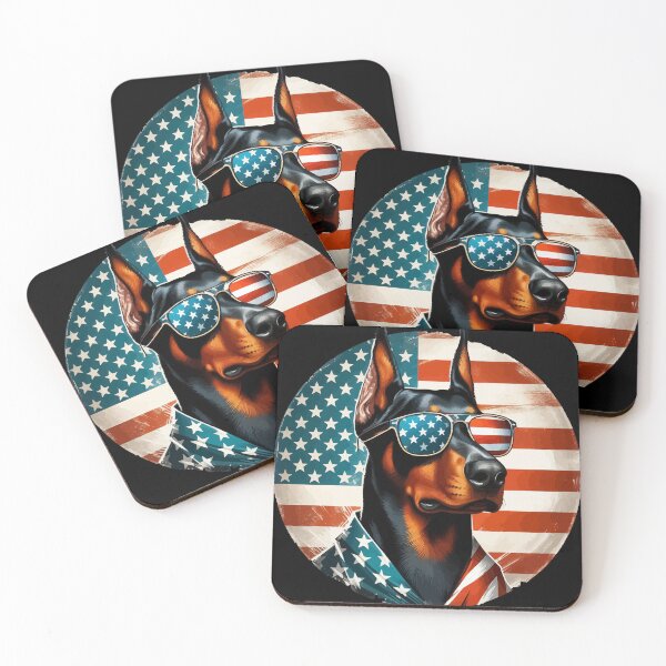 Item preview, Funny Doberman American Flag 4th Of July designed and sold by TomFrontierArt.