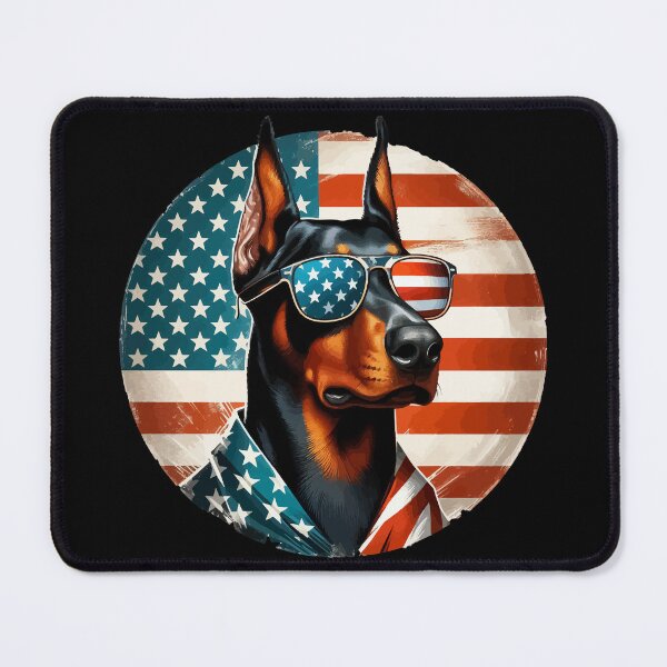 Item preview, Funny Doberman American Flag 4th Of July designed and sold by TomFrontierArt.