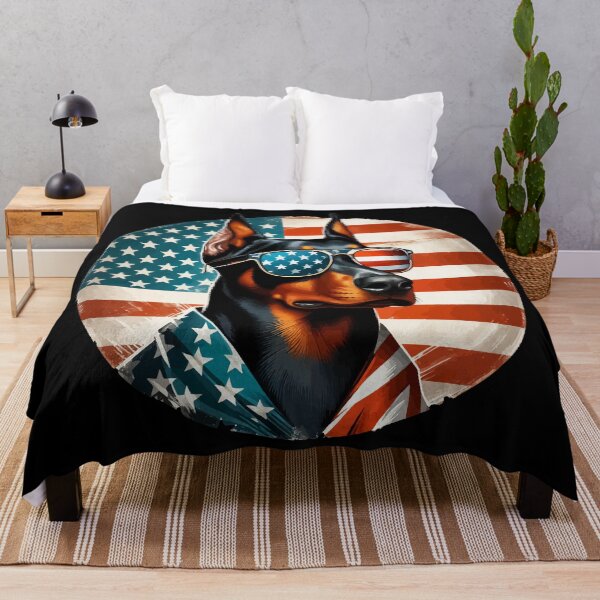 Item preview, Funny Doberman American Flag 4th Of July designed and sold by TomFrontierArt.