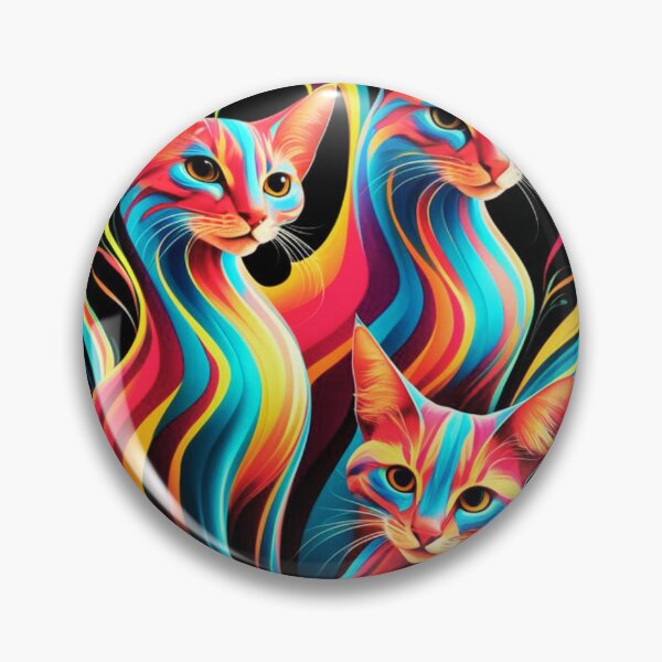 Item preview, cats in vibrant, bold colors  designed and sold by aipaint.