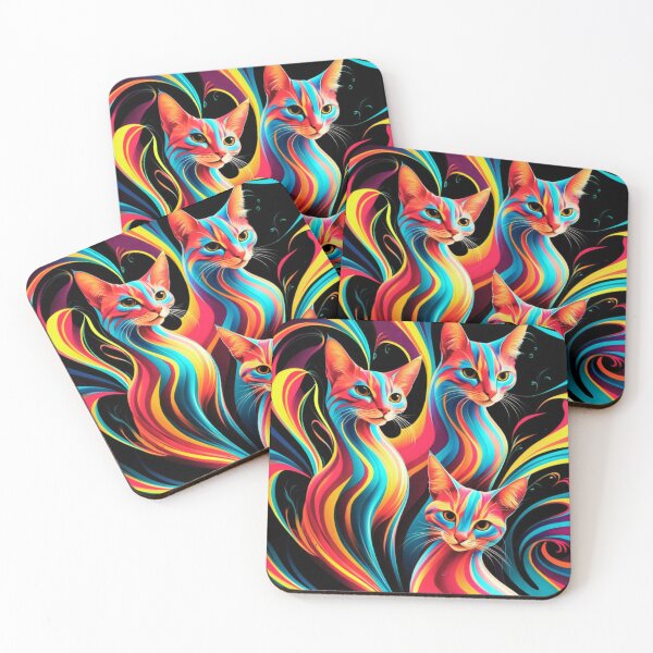 Item preview, cats in vibrant, bold colors  designed and sold by aipaint.