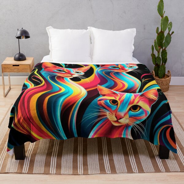 Item preview, cats in vibrant, bold colors designed and sold by aipaint.