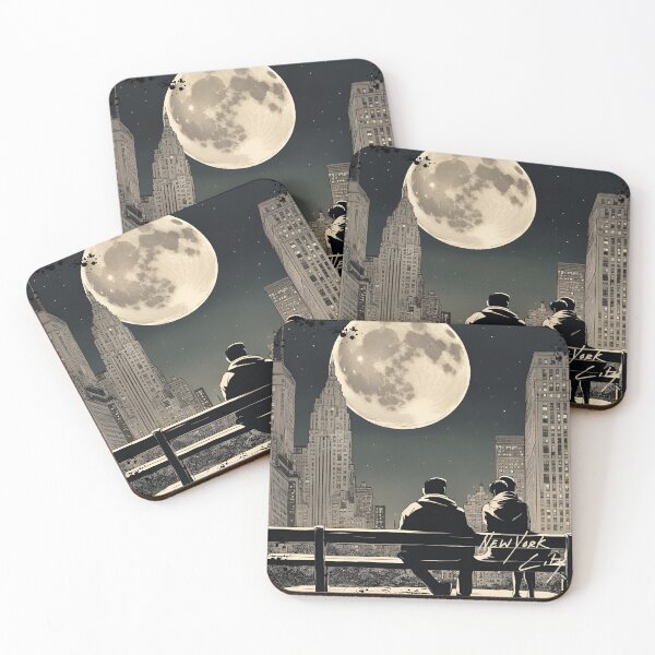 Item preview, New York City Full Moon Poster designed and sold by CyberArtistOne.