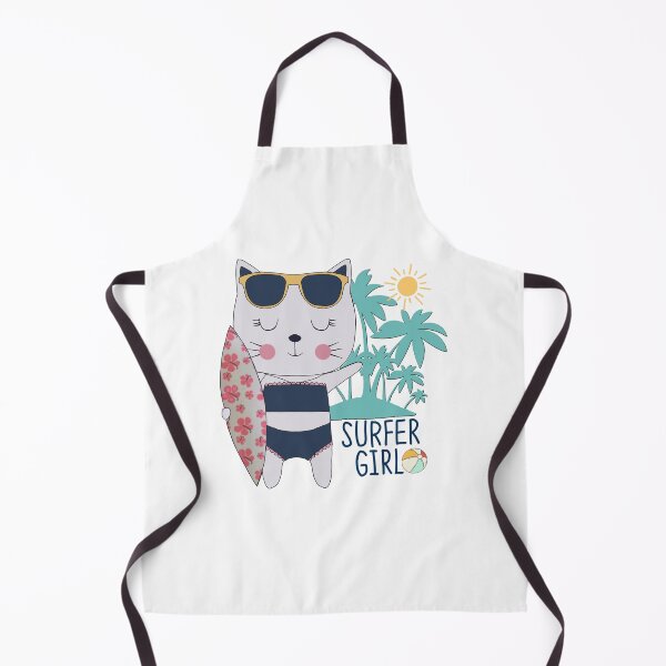 Item preview, Australia surf Little surfer girl gift women Kids Girls cat surf designed and sold by Taylor ART.