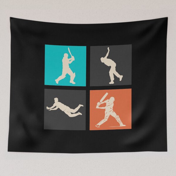 Item preview, Cricketers in Colourful Squares designed and sold by DJ-Portable.
