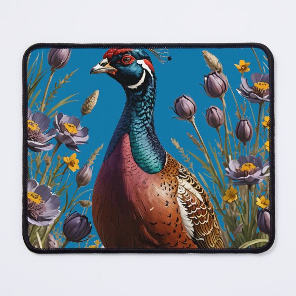 Item preview, Ring-necked Pheasant Surrounded By American Pasque Flower designed and sold by taiche.