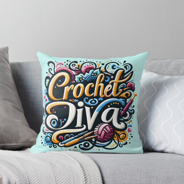 Item preview, Crochet Diva, typography, pun designed and sold by maxmaj.
