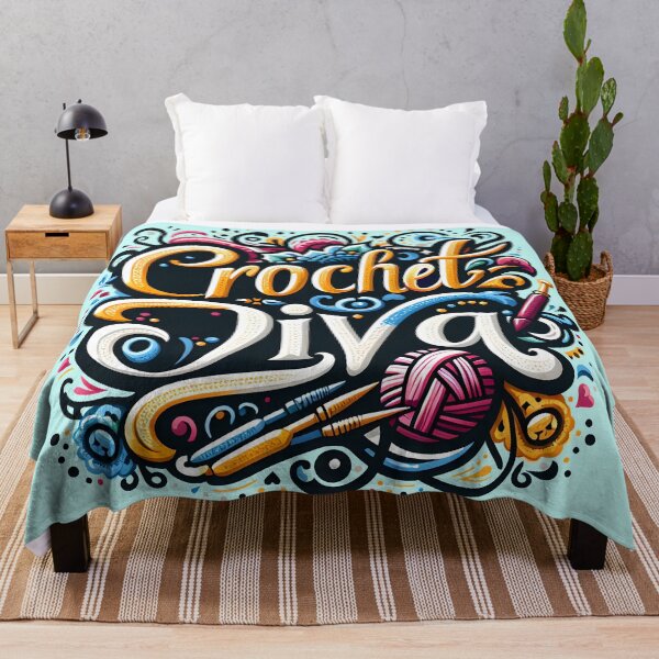 Item preview, Crochet Diva, typography, pun designed and sold by maxmaj.