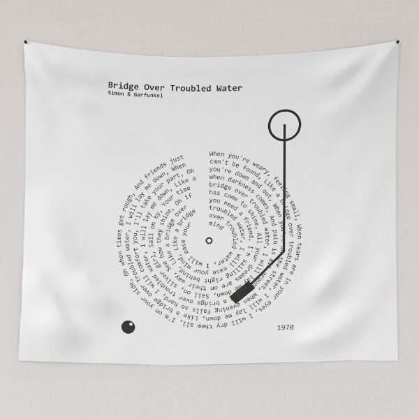 Item preview, Bridge Over Troubled Water Lyrics Poster designed and sold by MancBusyBee.