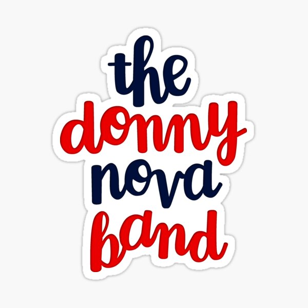 Donny Nova Band Stacked Script - Red and Navy Sticker
