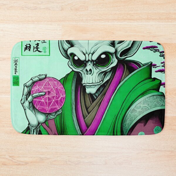 Item preview, Ancient Japanese Alien Holding a Mysterious Purple Object designed and sold by GrizzlyCollective.