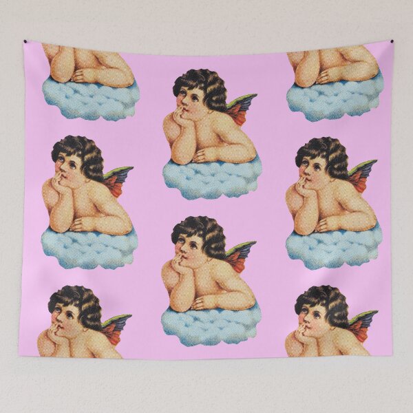 Item preview, Cute Vintage Pink Cherub Angel on Cloud designed and sold by tanjica.