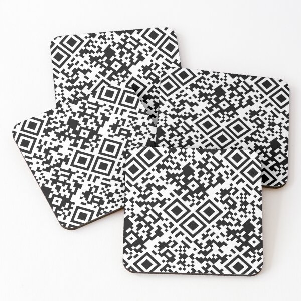 Item preview, 3183 C - scan RouCouCou QR code - merch pattern, black and white designed and sold by RouCouCou.