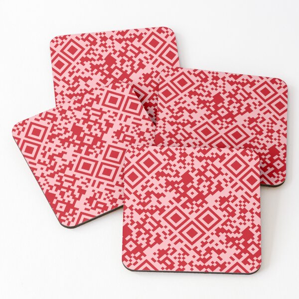 Item preview, 3183 B - scan RouCouCou QR code - merch pattern, red pink designed and sold by RouCouCou.