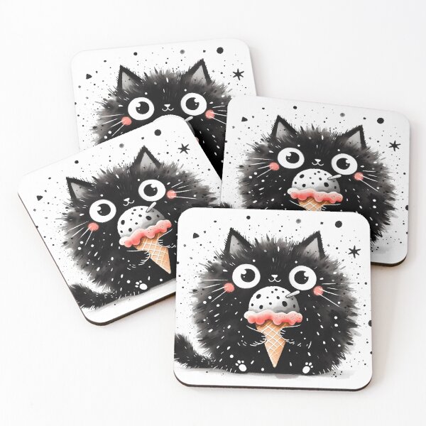 Item preview, Cat and ice cream designed and sold by NadyaMichaels.