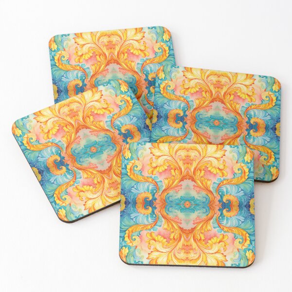 Item preview, Victorian style blue, yellow pattern  designed and sold by GrifonJ.