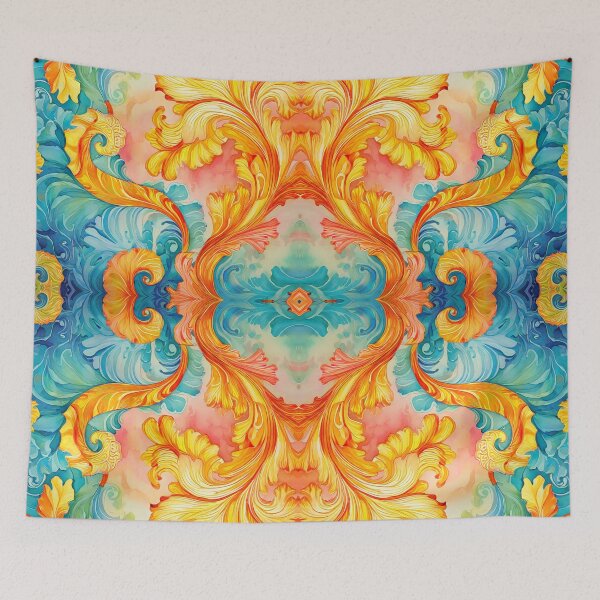 Item preview, Victorian style blue, yellow pattern  designed and sold by GrifonJ.