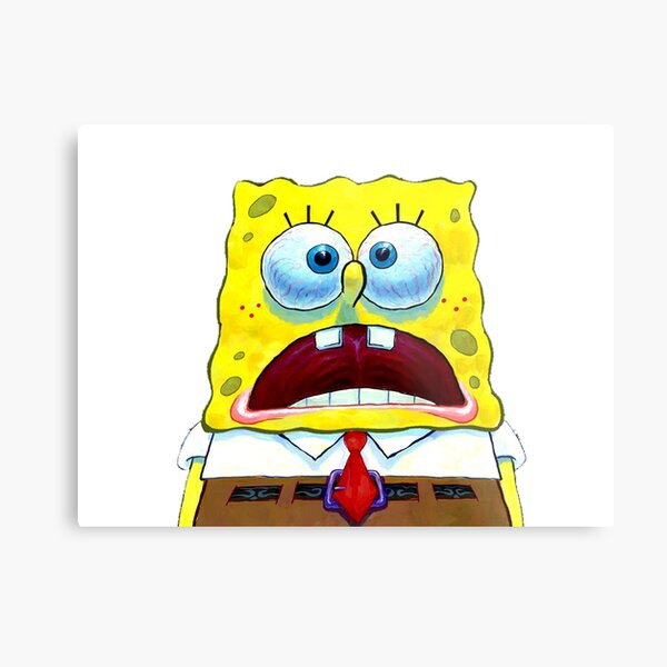 Spongebob Scared Metal Print