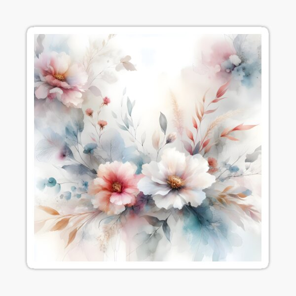 Item preview, Soft pastel floral watercolor background designed and sold by BlackCatspet1.
