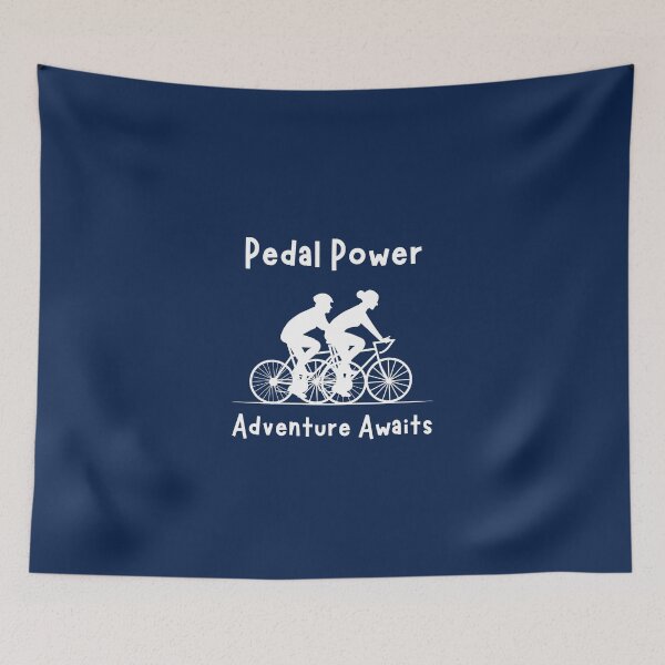 Item preview, Pedal Power, Adventure Awaits for Bike Lovers, white print designed and sold by ErSaSolutions.
