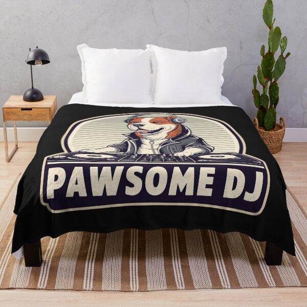 Item preview, ''Pawsome DJ'' Vintage Funny Music and Dog Lover T-Shirt designed and sold by Witty Shirts.