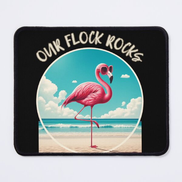 Item preview, Our flock rocks flamingo designed and sold by MilkyForest.