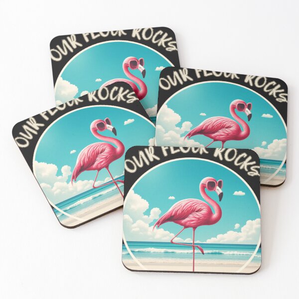Item preview, Our flock rocks flamingo  designed and sold by MilkyForest.