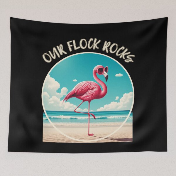 Item preview, Our flock rocks flamingo  designed and sold by MilkyForest.
