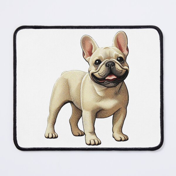 Item preview, Threaded Tails: Fawn Frenchie Textile-Inspired Art designed and sold by 3MillsDesign.
