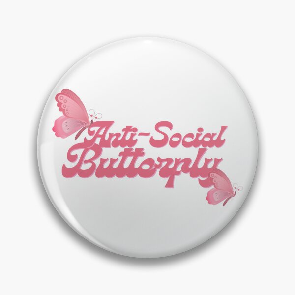 Item preview, Anti-Social Butterfly Dark Pink Font designed and sold by tranquil-haven.