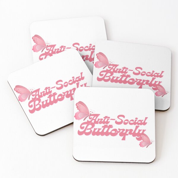 Item preview, Anti-Social Butterfly Dark Pink Font designed and sold by tranquil-haven.