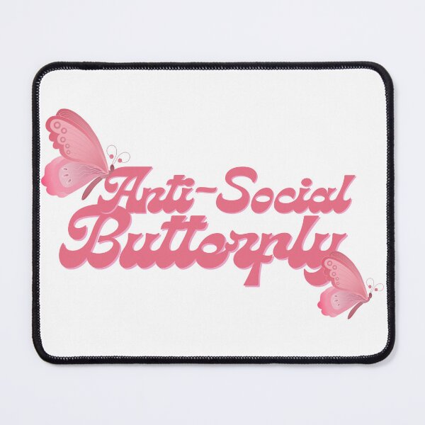 Item preview, Anti-Social Butterfly Dark Pink Font designed and sold by tranquil-haven.