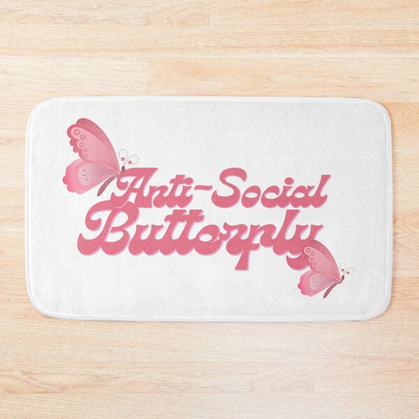 Item preview, Anti-Social Butterfly Dark Pink Font designed and sold by tranquil-haven.